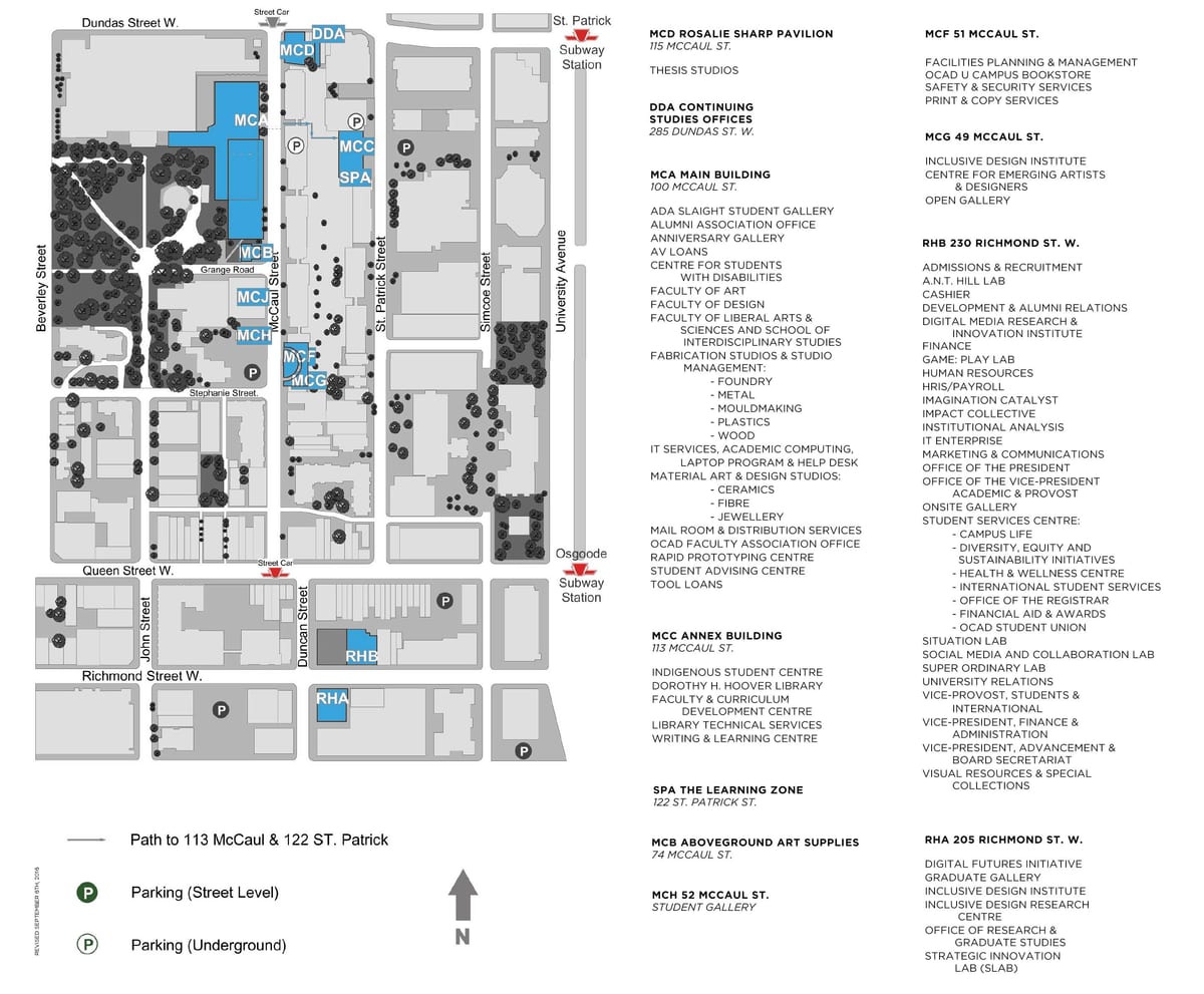地図OCAD大学トロント