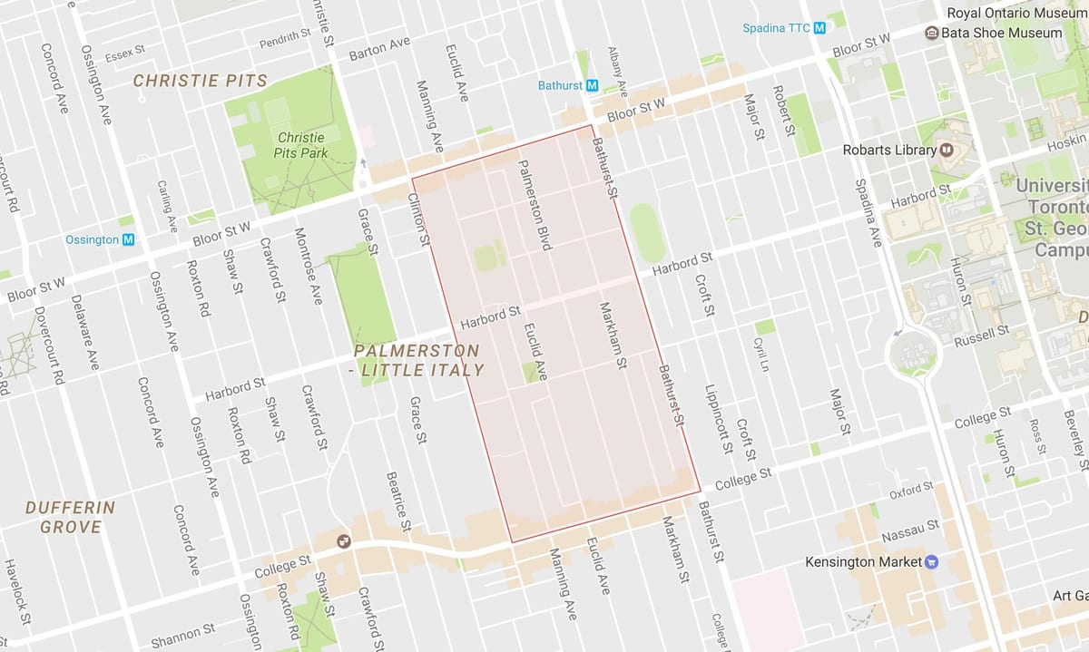 地図Palmerston近隣のトロント