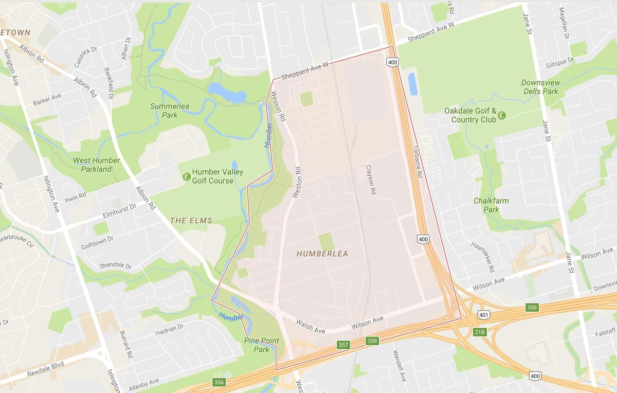 地図Pelmo公園–Humberlea近隣のトロント