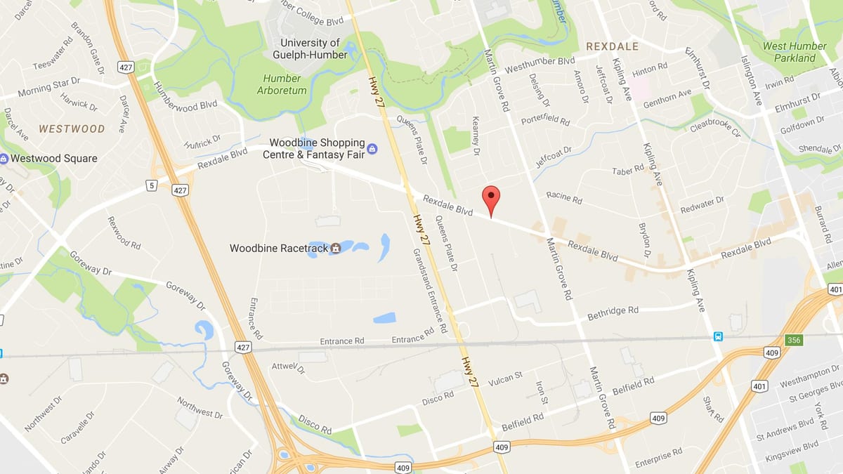 地図Rexdale boulevardトロント