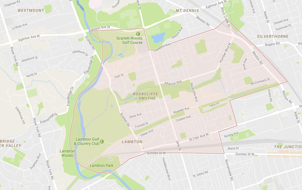 地図Rockcliffe–Smythe近隣のトロント