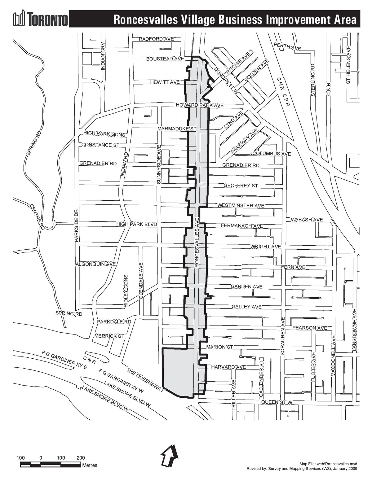 地図Roncesvallesトロント