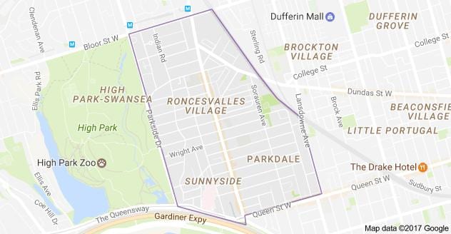 地図Roncesvalles村トロント
