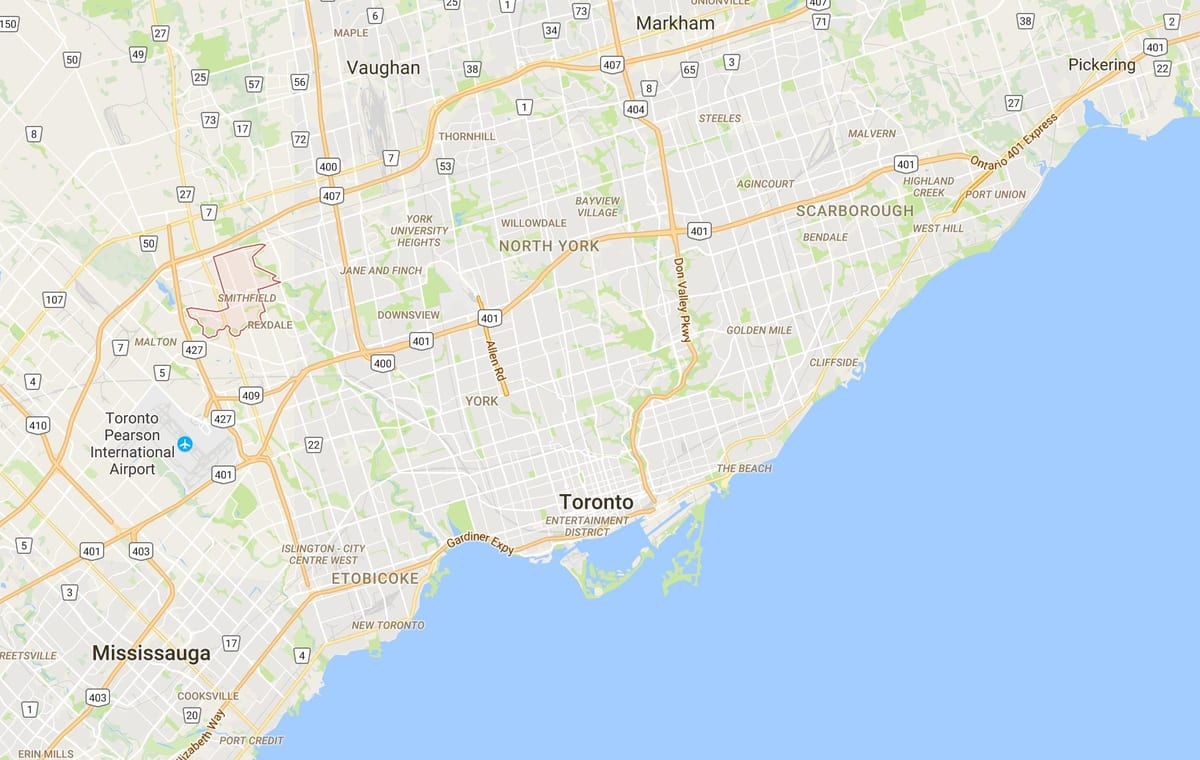 地図Smithfielddistrictトロント
