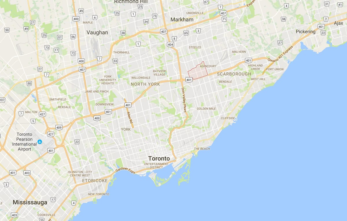 地図Tam O'Shanter–Sullivandistrictトロント
