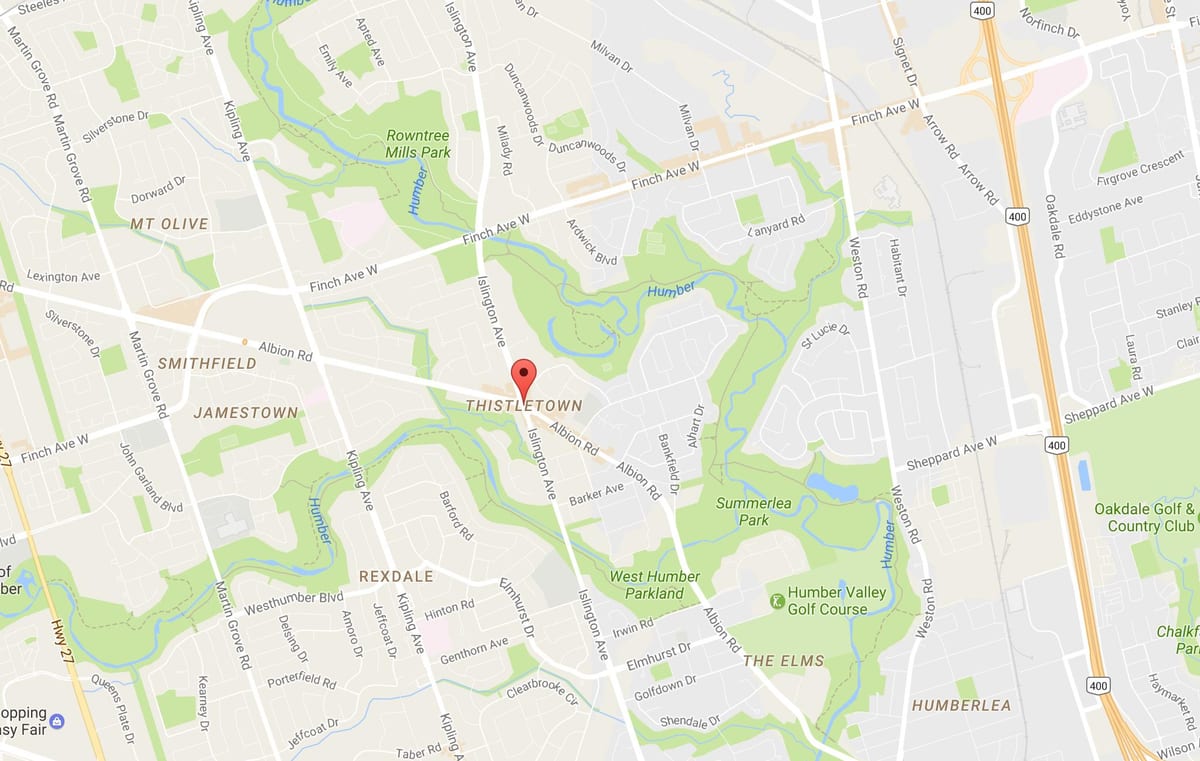 地図Thistletownneighbourhood近隣のトロント
