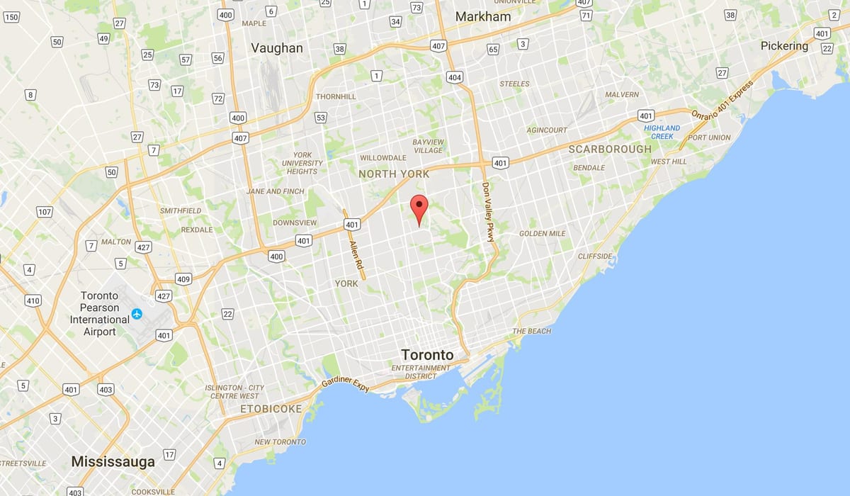 地図Wanless公園地区はトロント