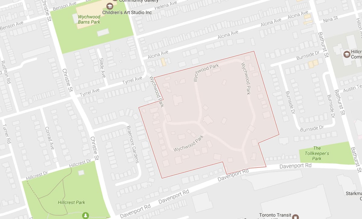 地図Wychwood公園近隣のトロント