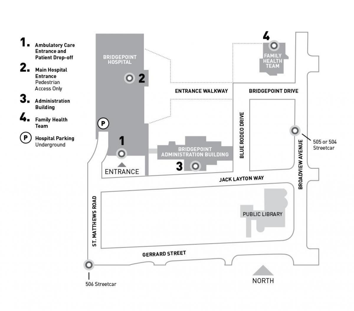 地図のサイナイ病院保健システム-Bridgepointトロント