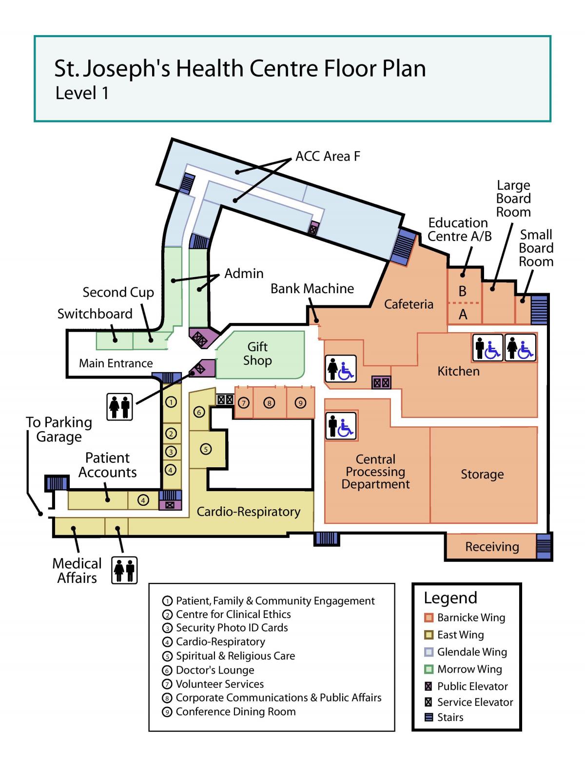 地図セントジョセフ-健康センタートロントレベル1