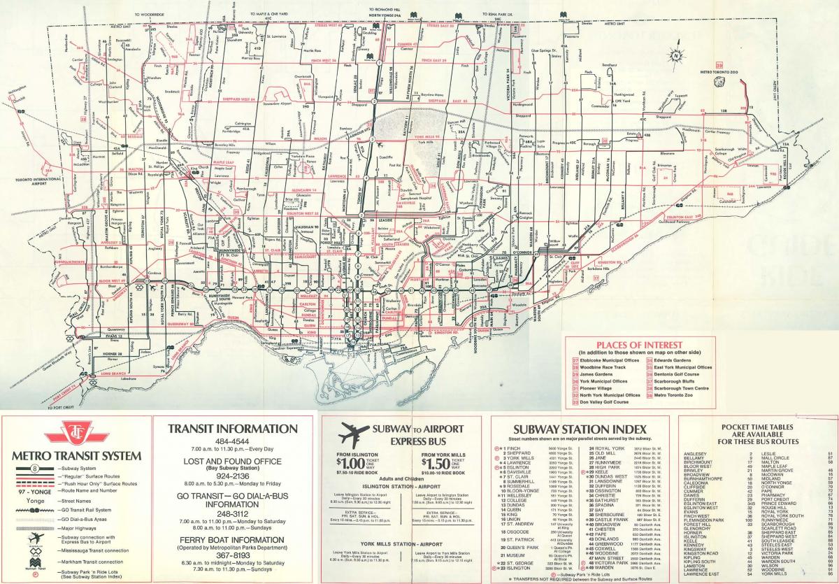 地図のトロント1976