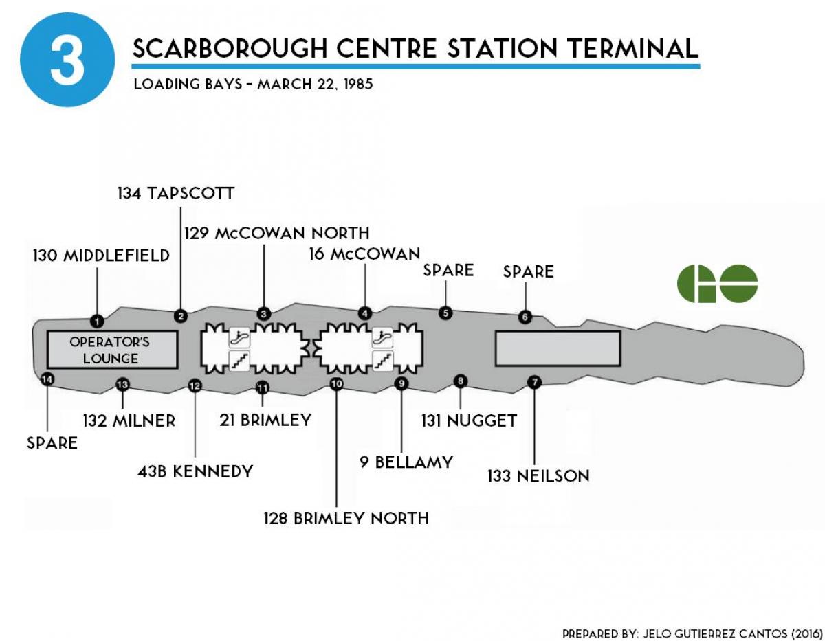 地図のトロントのスカボローセンター駅のターミナル