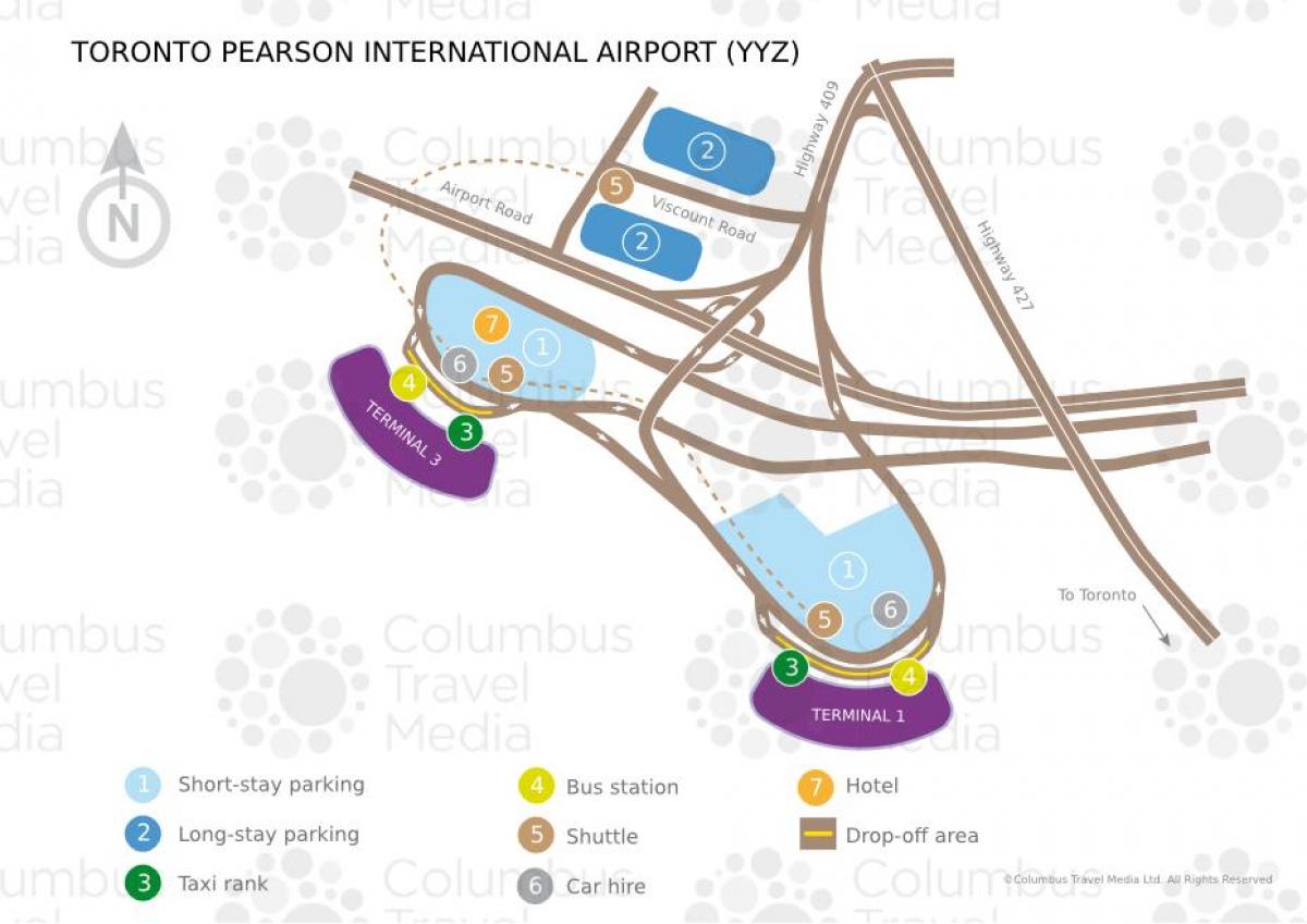 地図のトロントピアソン空港