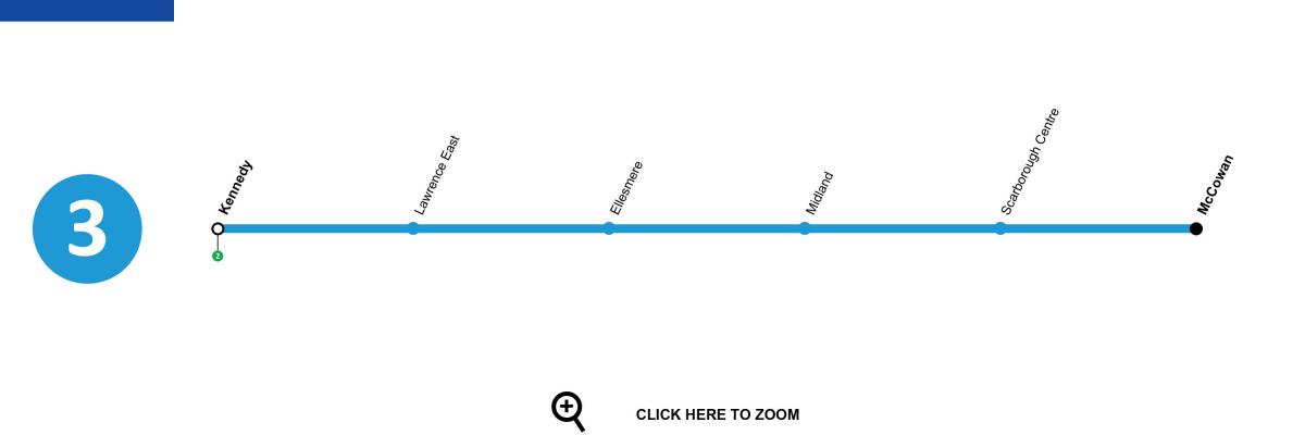 地図のトロント地下鉄線3スカボロー RT