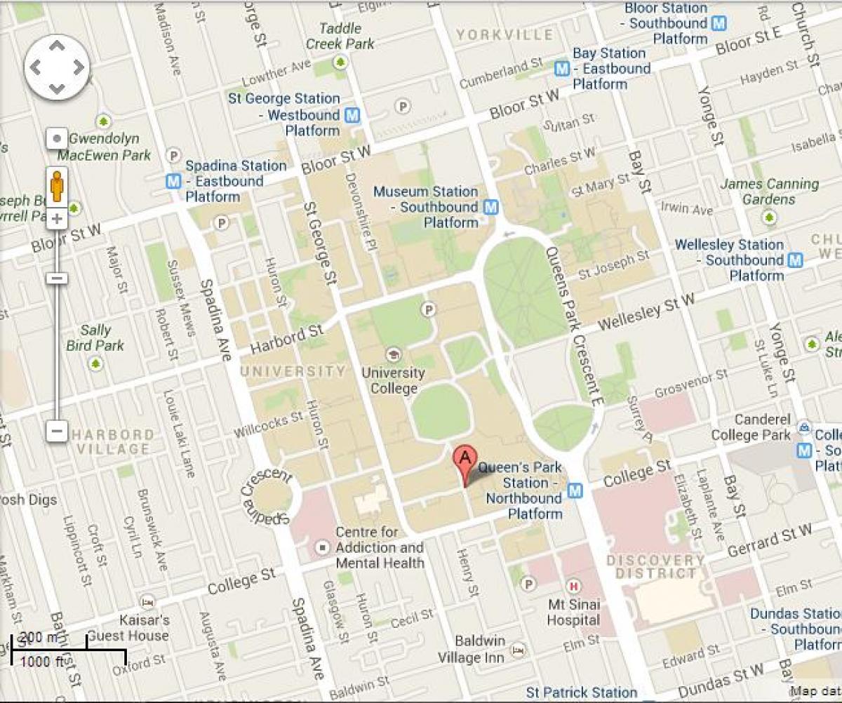 地図のトロント大学セントジョージズ