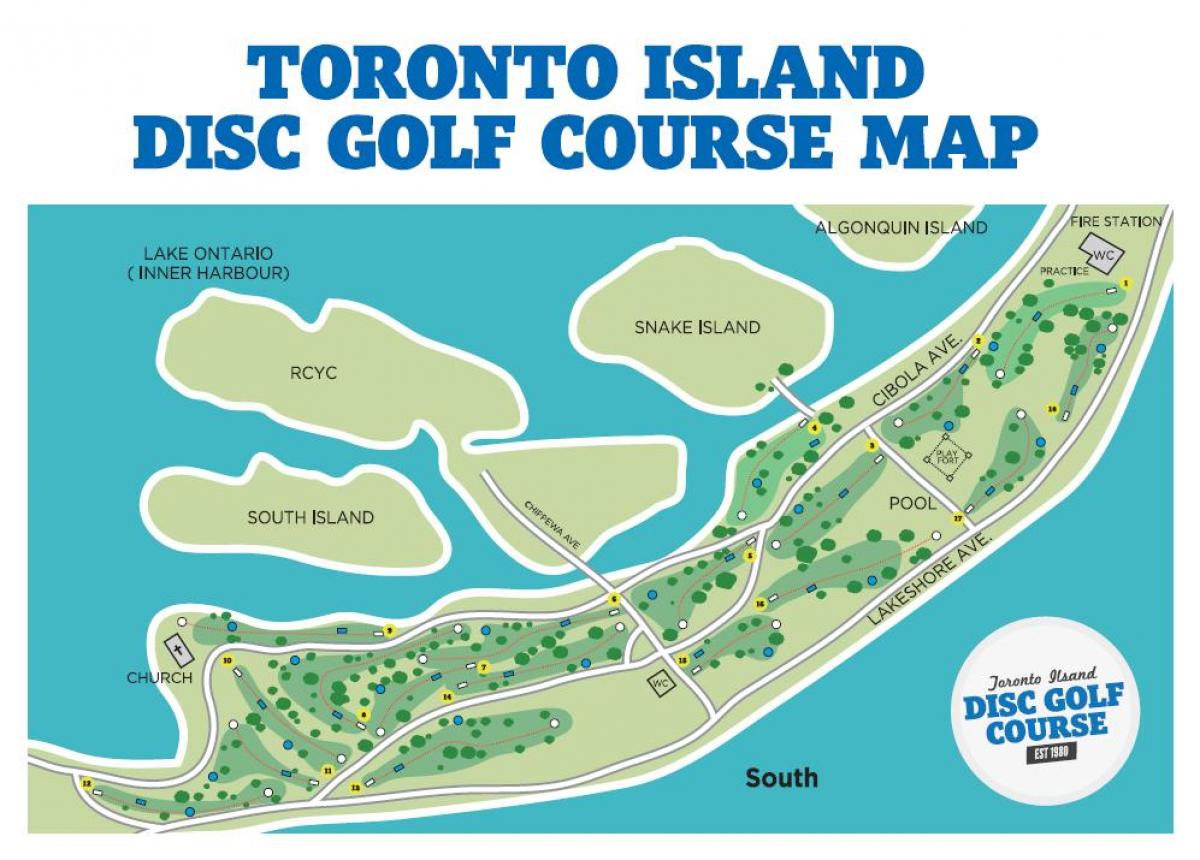 地図のトロント島のゴルフコースのトロント
