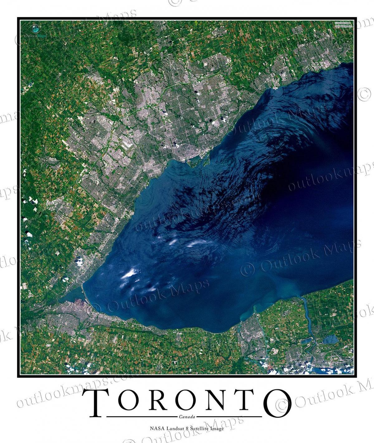 地図のトロント湖オンタリオ州の衛星