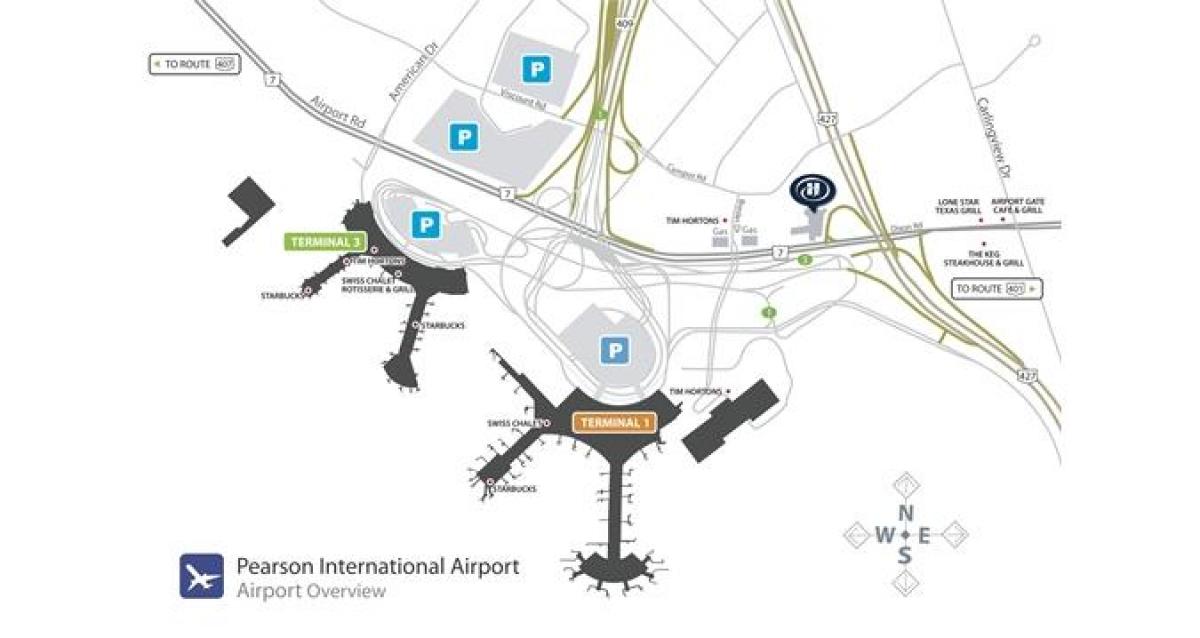 地図のトロント空港ピアソンの概要