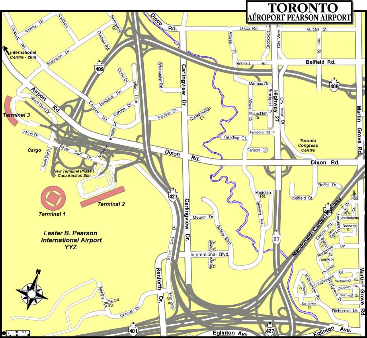 地図のトロント空港