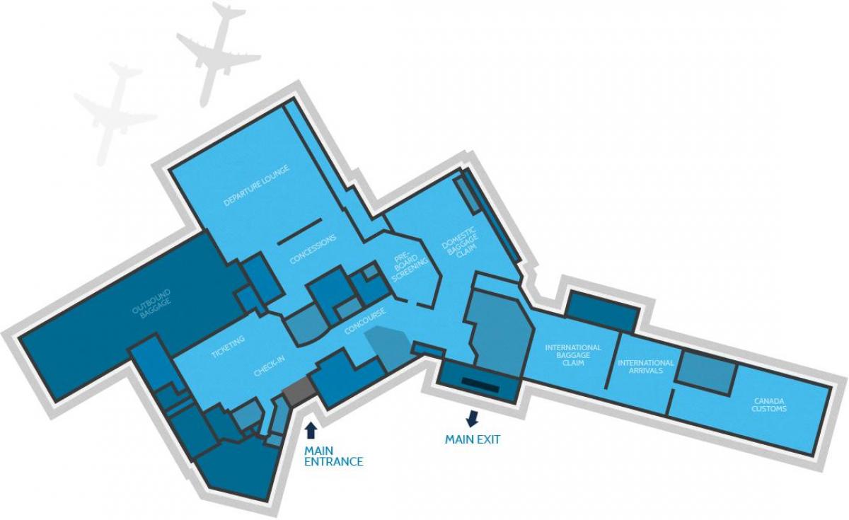 地図ハミルトン空港ターミナル