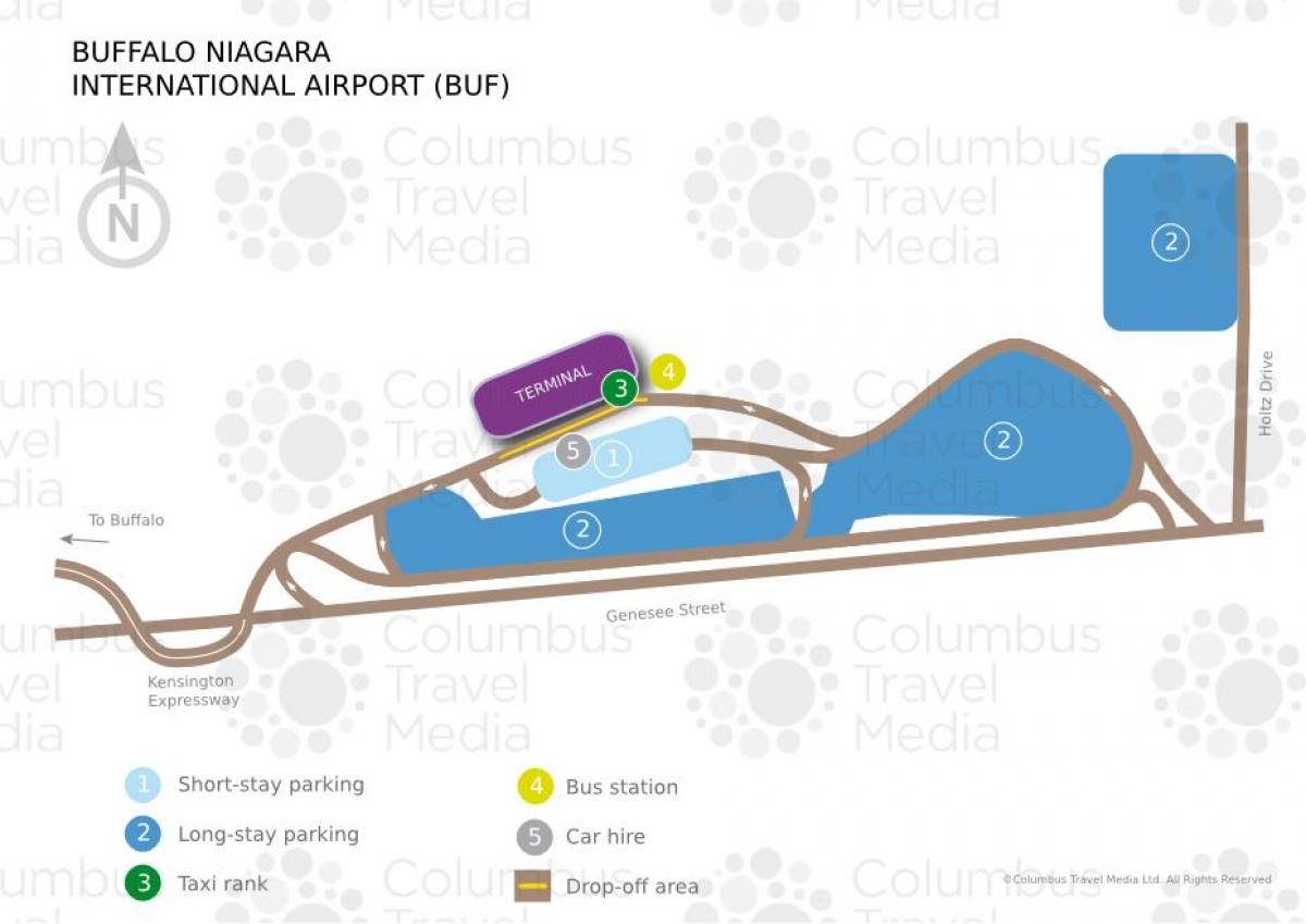 地図のバッファローナイアガラ国際空港
