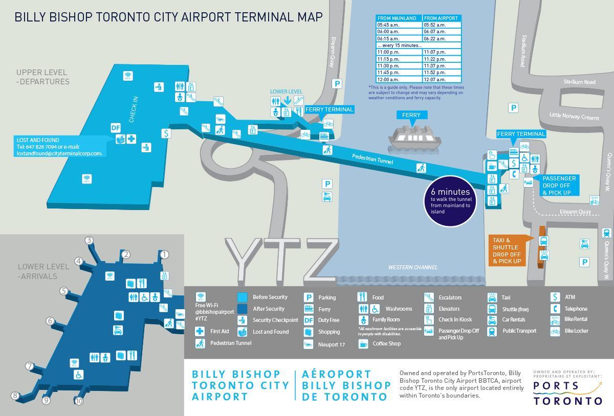 地図のビリービショップトロント市の空港