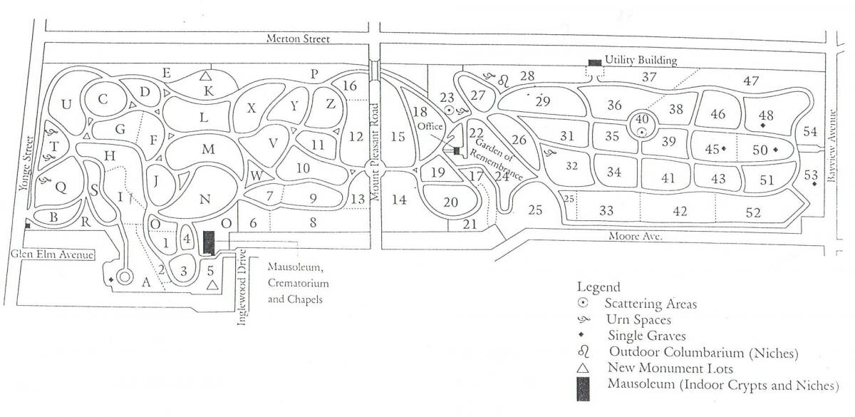 地図をマウント-プレザント墓地