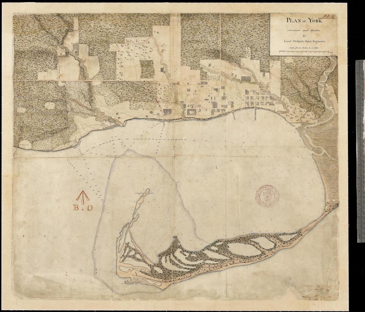 地図の土地のューヨークトロントの最初のcenture1787-1884