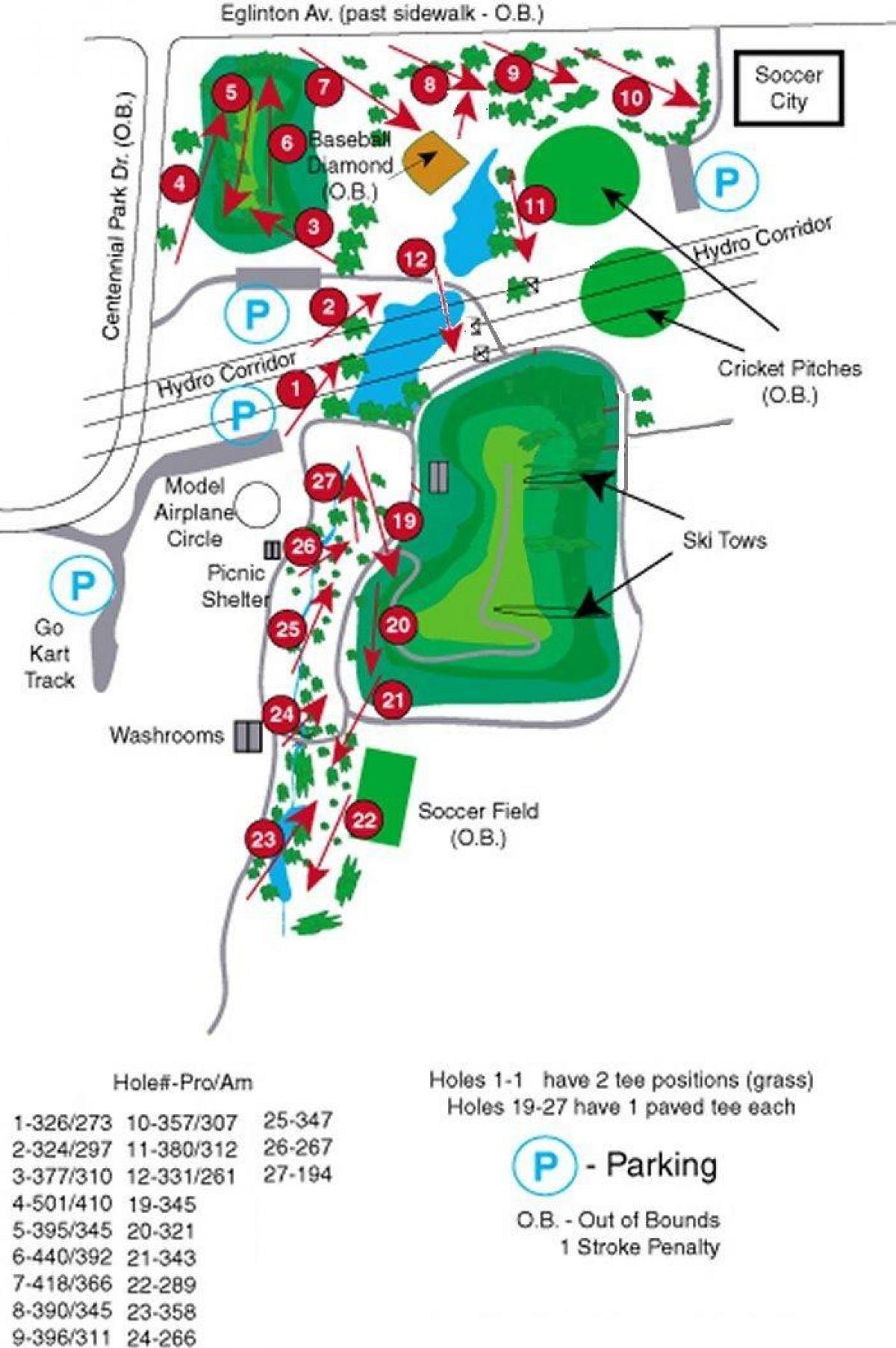 地図の百周年記念パークゴルフコースのトロント