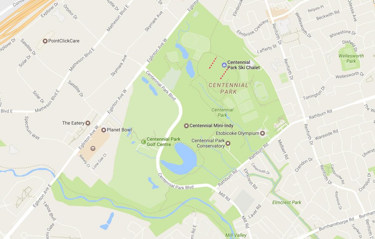 地図Centennial Parkの近隣のトロント