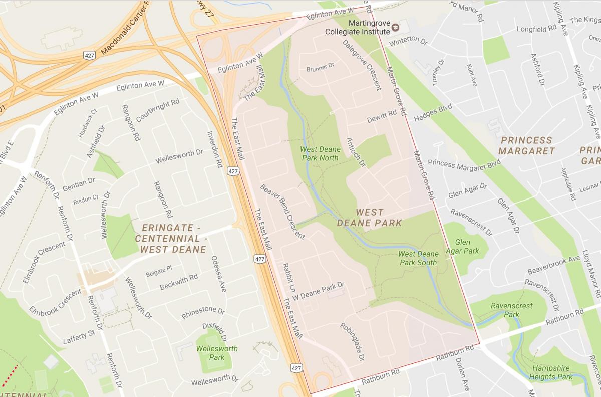 地図West Deane公園近隣のトロント