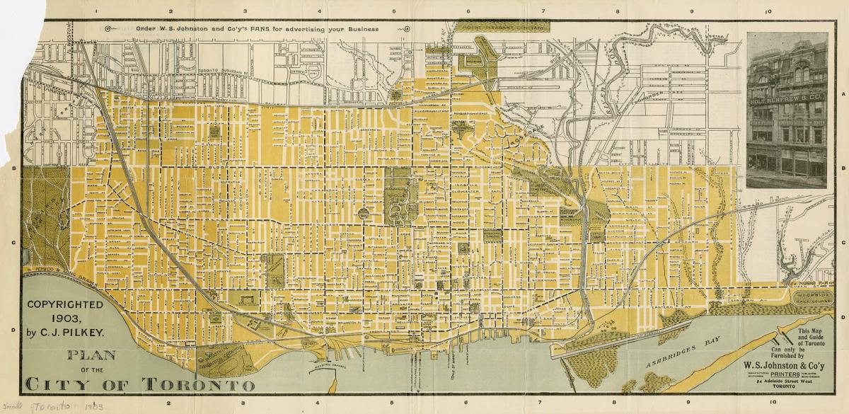 地図の都市のトロント1903