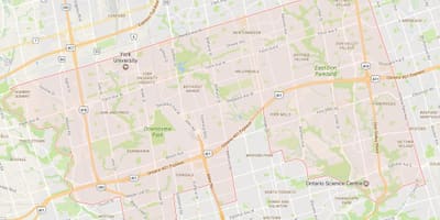 地図のアップタウントロント近隣のトロント