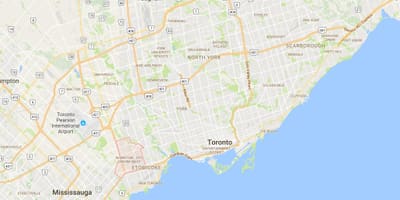 地図のイズリントン-ティセンター西地区のトロント