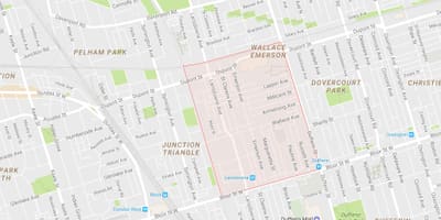 地図のウォーレスアイチーエマソン近隣にトロント