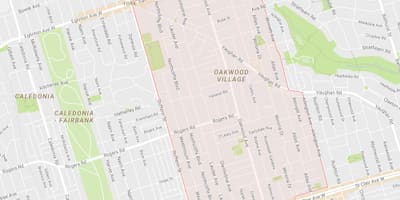 地図のオークウッド–ヴォーン近隣にトロント