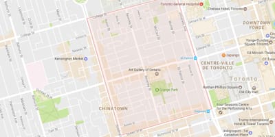 地図のグレンジパーク近隣にトロント