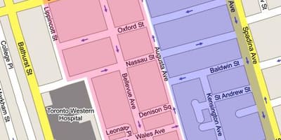 地図のケンジントン市場でトロント市