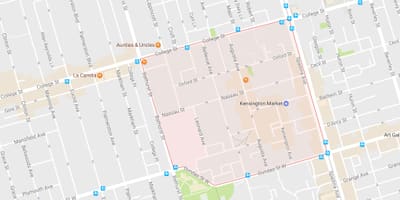 地図のケンジントン市場近隣にトロント
