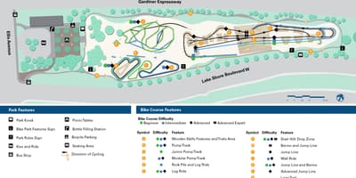 地図のサニーサバイクパークトロント