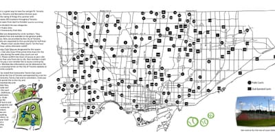 地図のテニスコートトロント