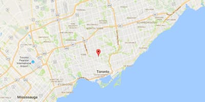 地図のディアーパークタウンセンター地区-トロント
