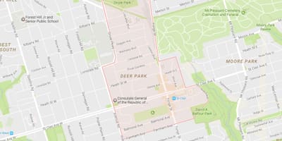 地図のディアーパーク近隣にトロント