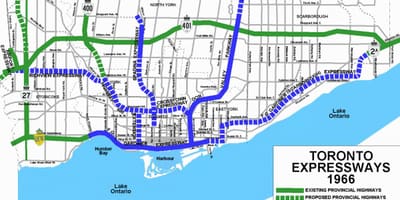 地図のトロントの高速道路