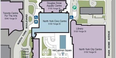 地図のトロントセンターは駐車場