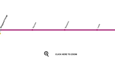 地図のトロント地下鉄4号線"。