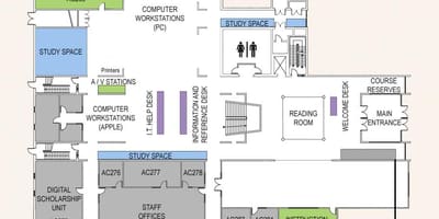 地図のトロント大学スカボローのキャンパスの図書館メイン階