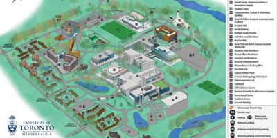 地図のトロント大学ミシサガキャンパス