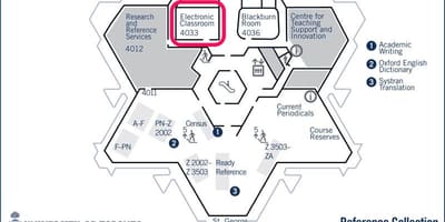 地図のトロント大学Robarts図書館の電子教室