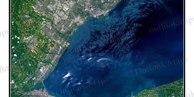 地図のトロント湖オンタリオ州の衛星